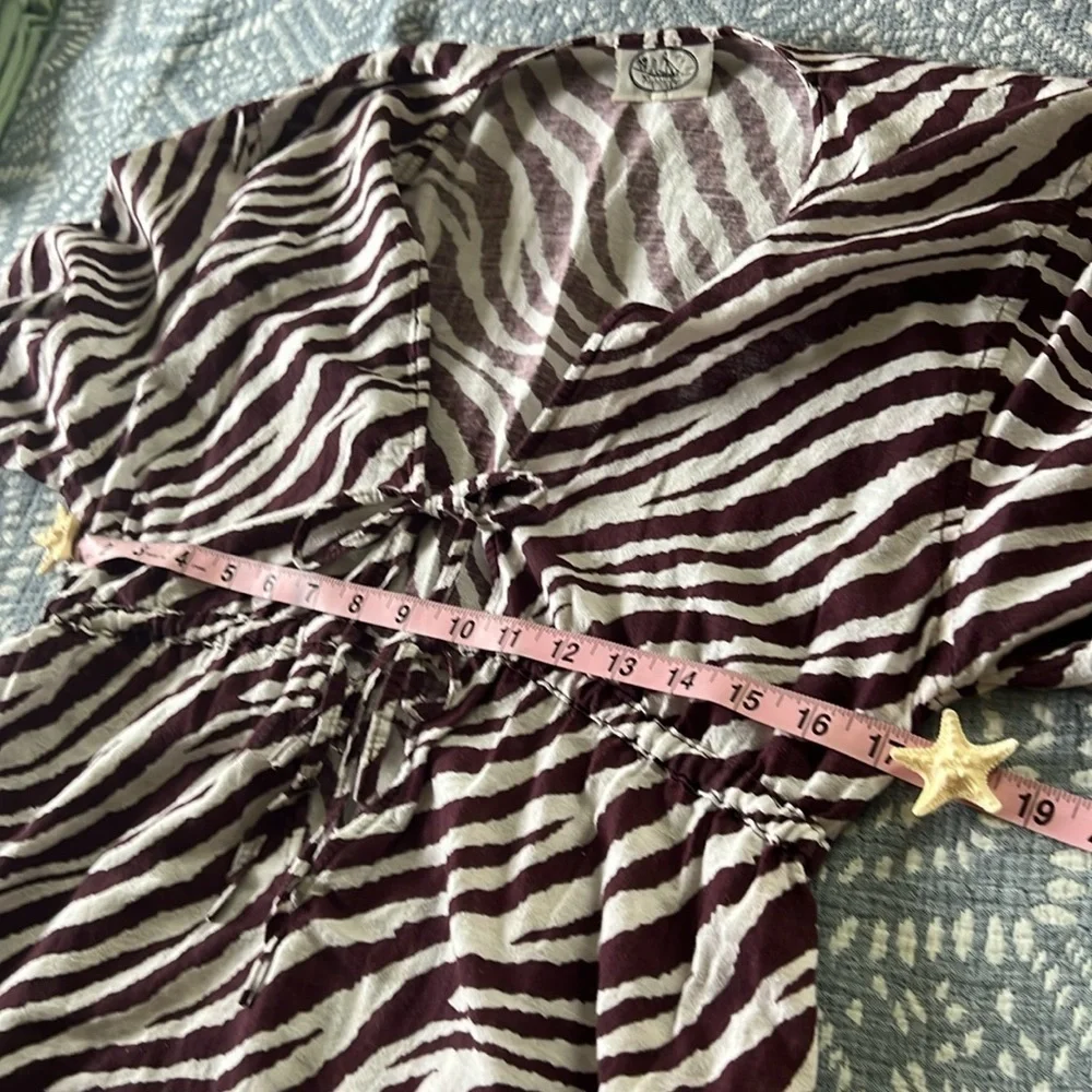 MALABAR BAY 100% Cotton Swim Cover in Purple Zebra Print | Large